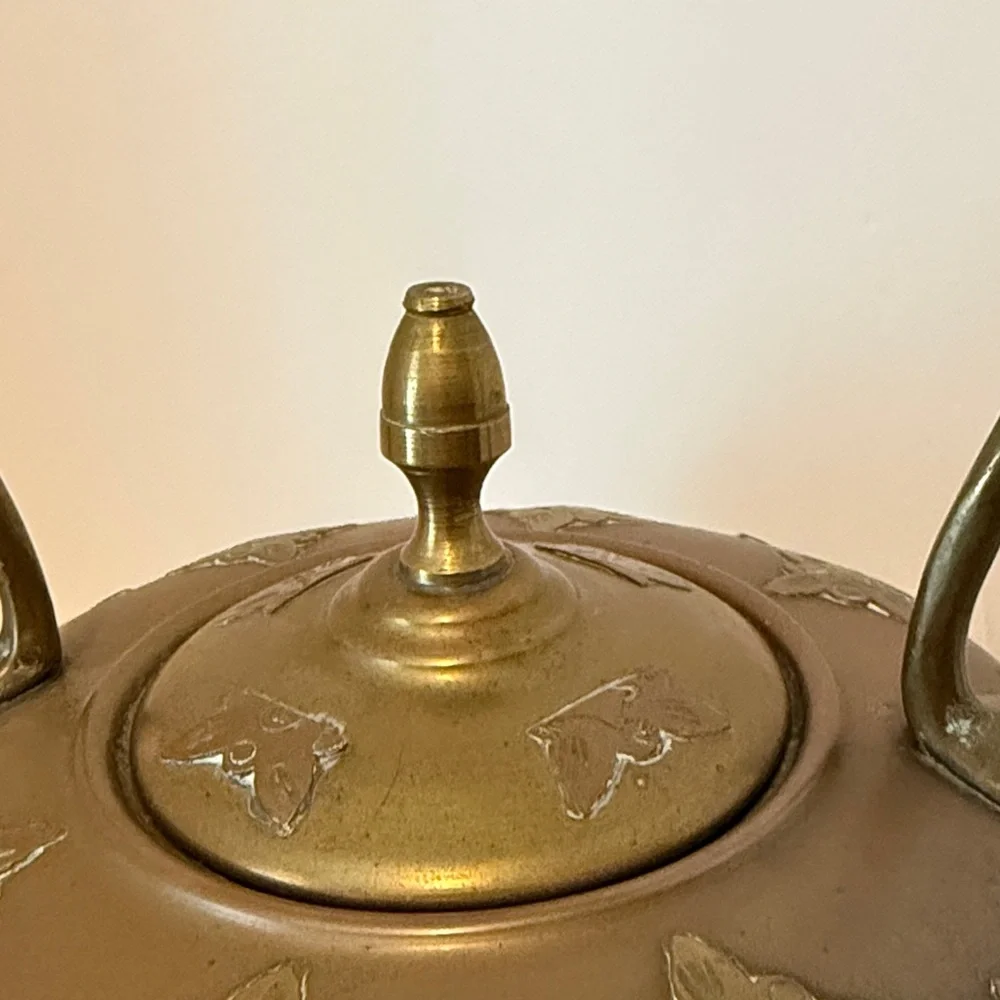 Antique Middle Eastern Copper Kettle with Intricate Design